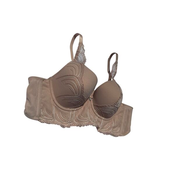 Parfait CAMEO ROSE Pearl Longline Plunge Support Bra US 36C Petal Pink Sexy Lace - Picture 5 of 13